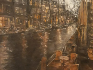 After the Rain in Amsterdam – Watercolor, 22×30