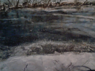 Blustery Winter in Conn. – Watercolor, 22×30
