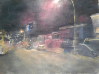 Bright Light Johannesburg Night – Watercolor, 22×30
