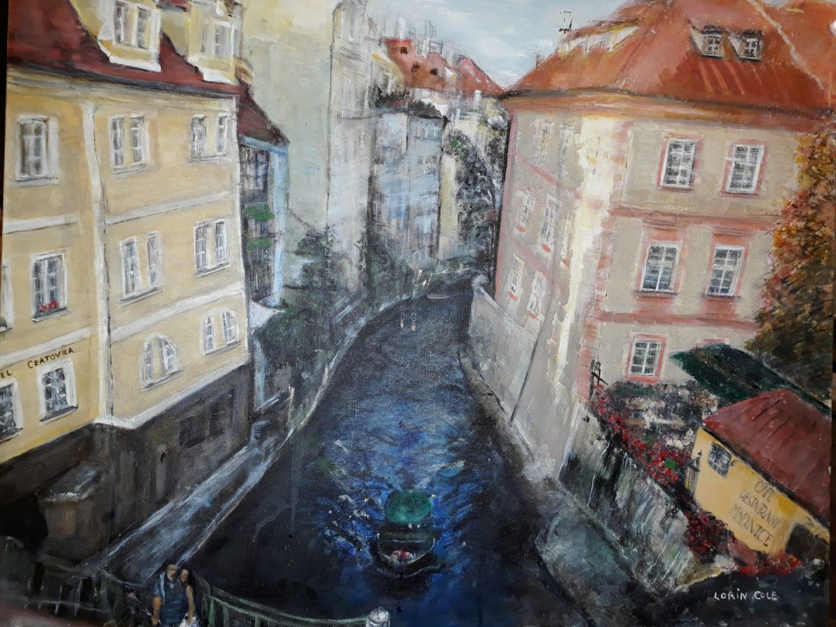 Canal Running Through Old Prague – Acrylic, 24×30