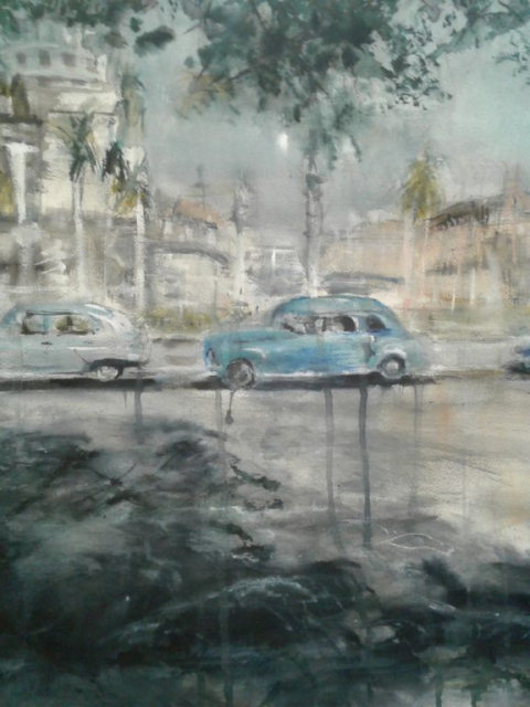 Cruzin through Cuba – Watercolor, 22×30