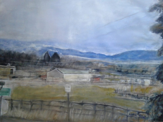 Snow-capped Mountains in Helena Montana – Watercolor, 22×30